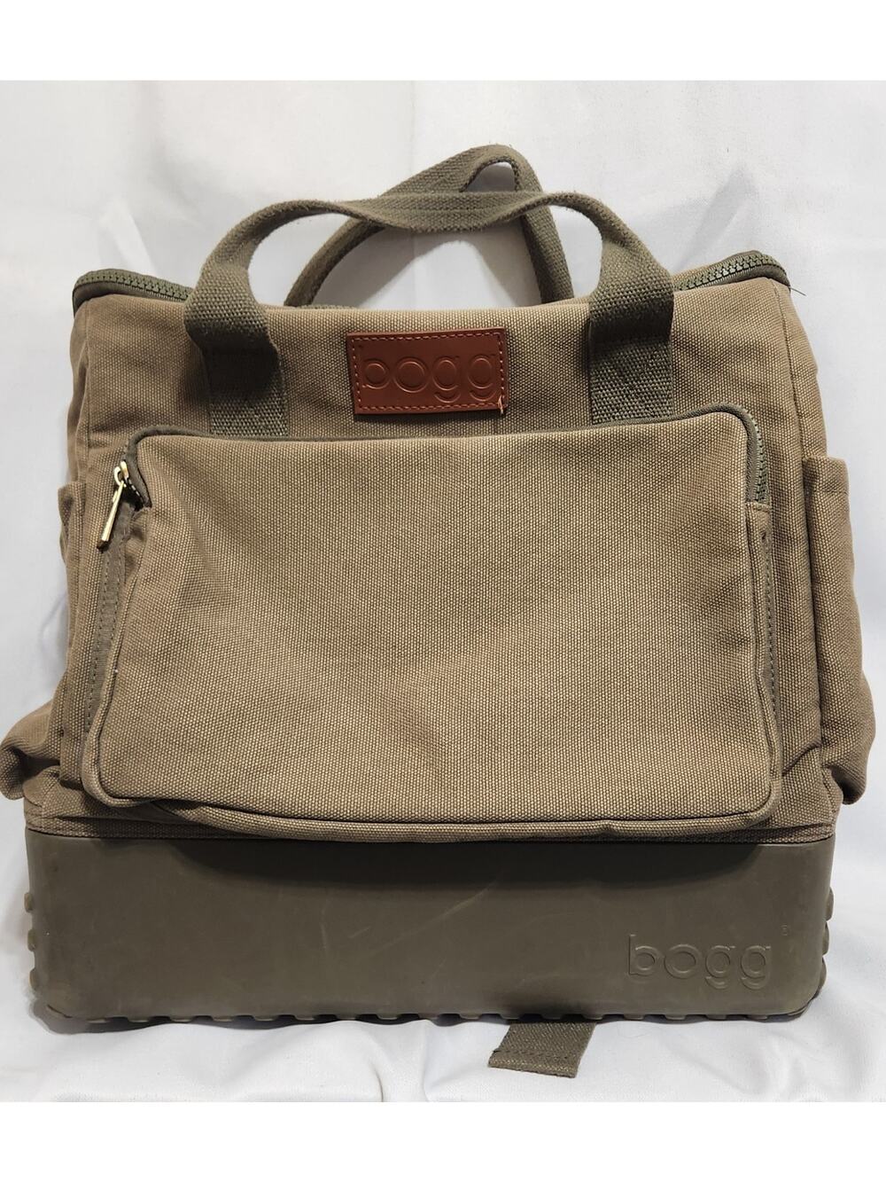 BOGG Canvas Collection Bag Backpack Olive Green Tote Brass Hardware